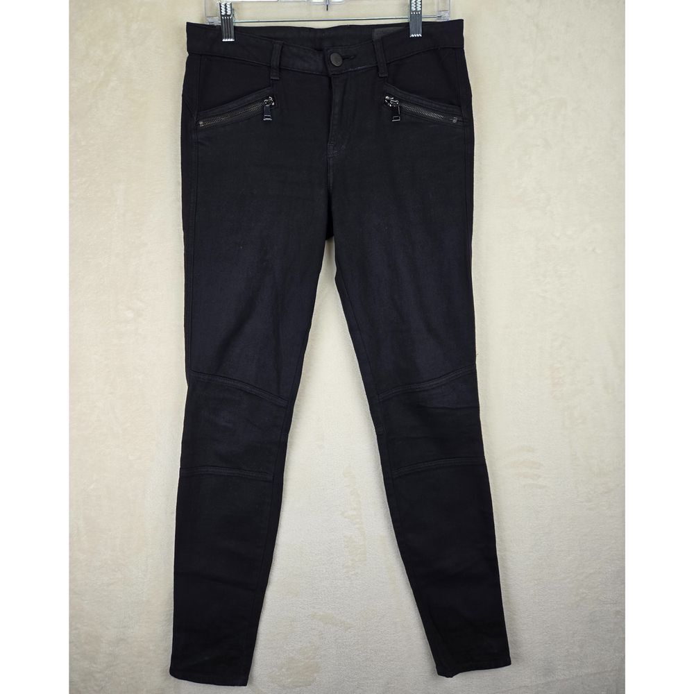 Vince Womens Moto Style Skinny‎ Jeans Size 28 Black Zipper Biker Streetwear Goth